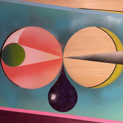 2‚ x 3‚ spray, acrylic, pens on wood