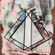17.5 x 15.5 spray, pens on wood